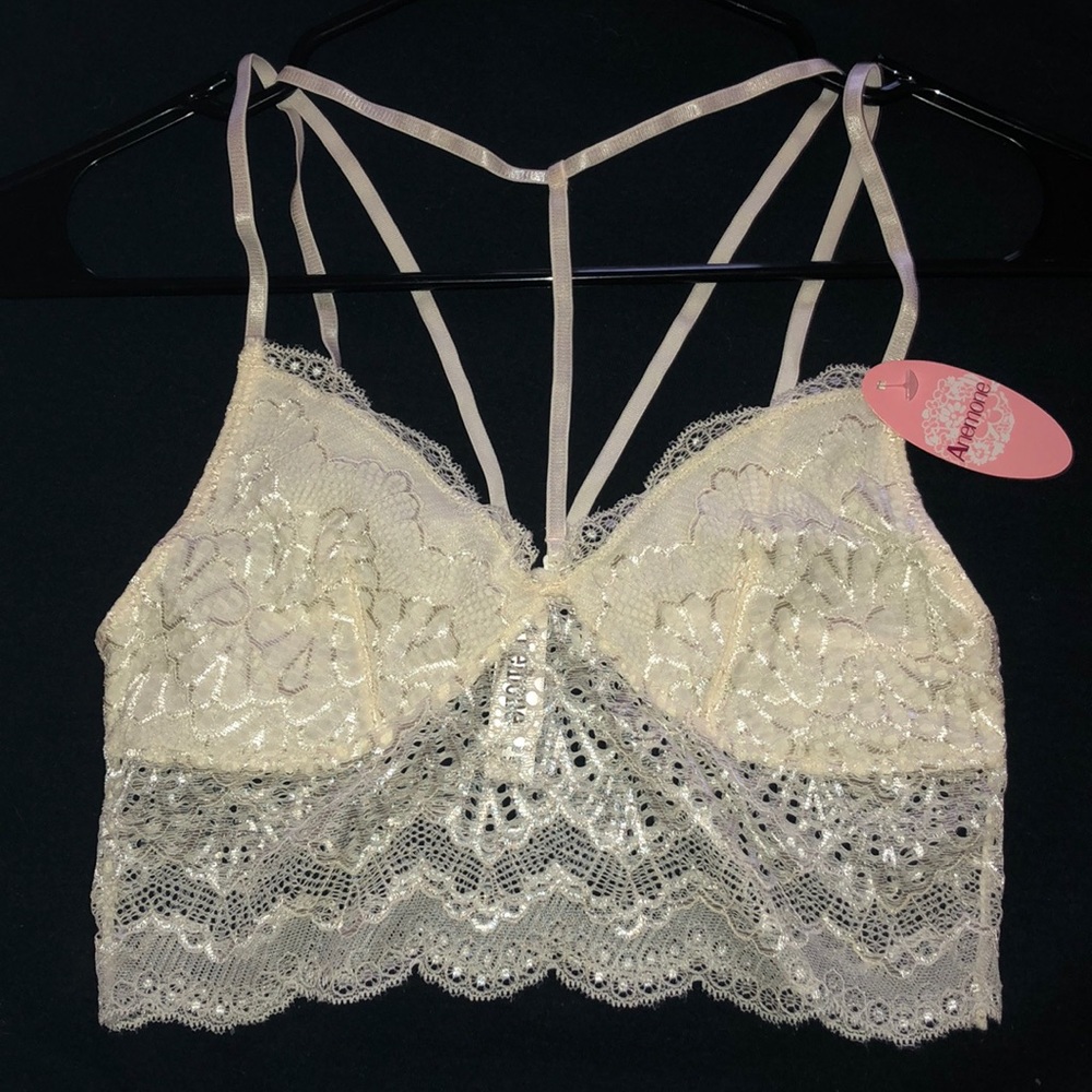 cream lacy bralette
